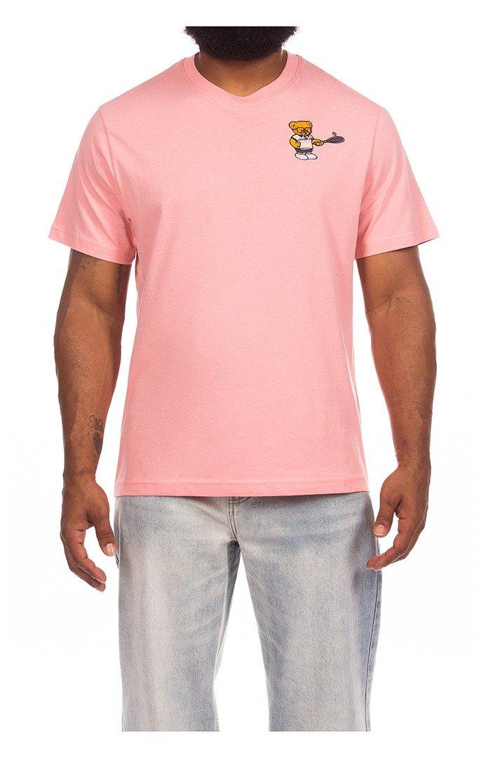 Hustle Gang Men's Forehand Knit Short Sleeve T-Shirt - Pink - PINK